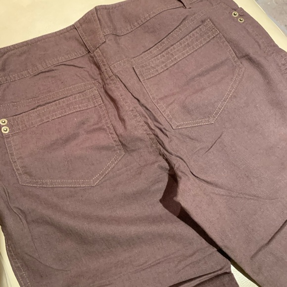 Linen brown crop pant roll up or down - Picture 5 of 5